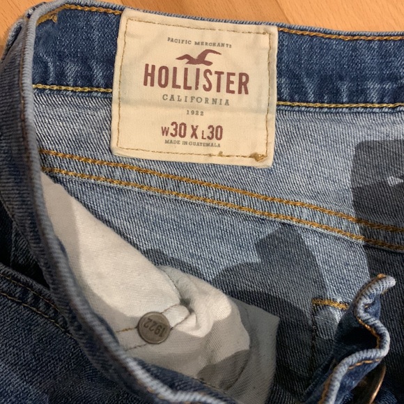 EUC Hollister Button Fly Skinny Blue Jeans 30x30 - Picture 3 of 16